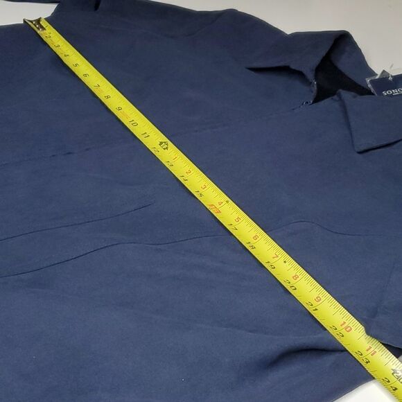 New 2X Faux Micro Suede Navy Blue SHACKET shirt full zip JACKET 2 X SONOMA NWT - Picture 2 of 12